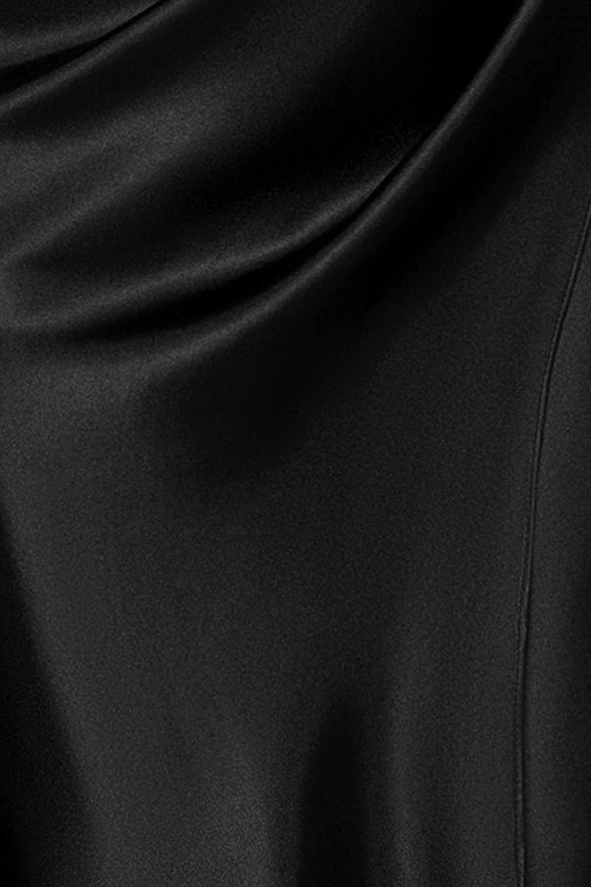 Betsy & Adam "Tara" Satin Tie Neck Dress - Black