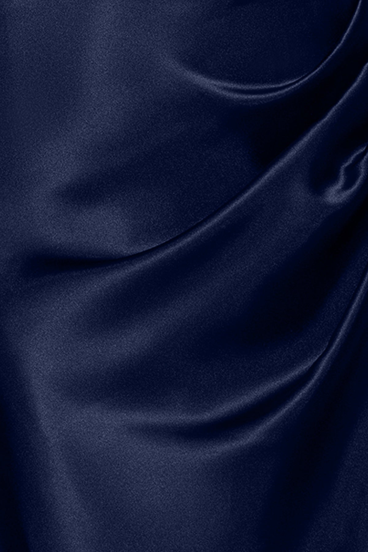 Betsy & Adam Petite “Sofia” Satin Drop Shoulder Dress - Navy