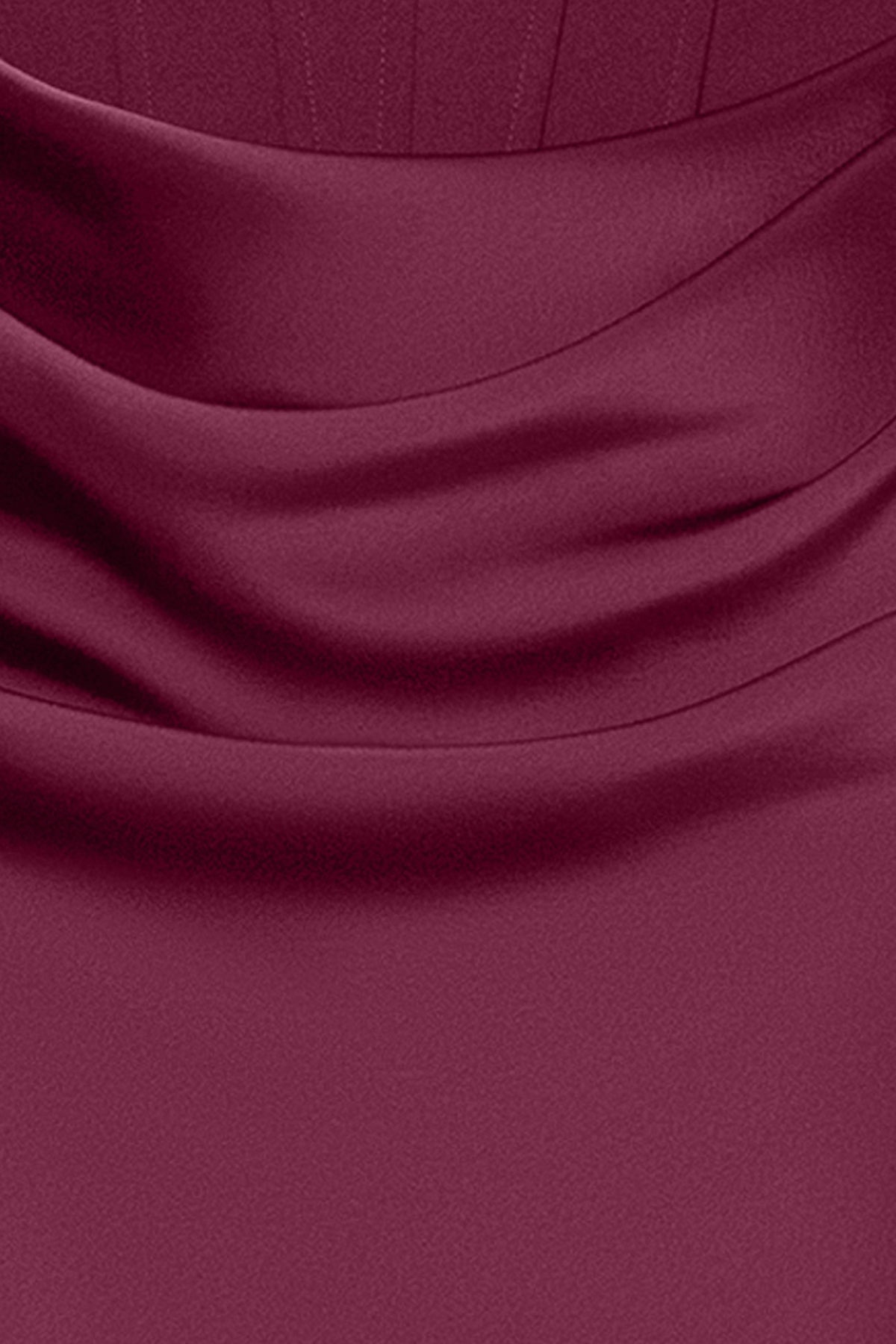 Betsy & Adam "Debra" Scuba Crepe & Satin Strapless Dress - Wine