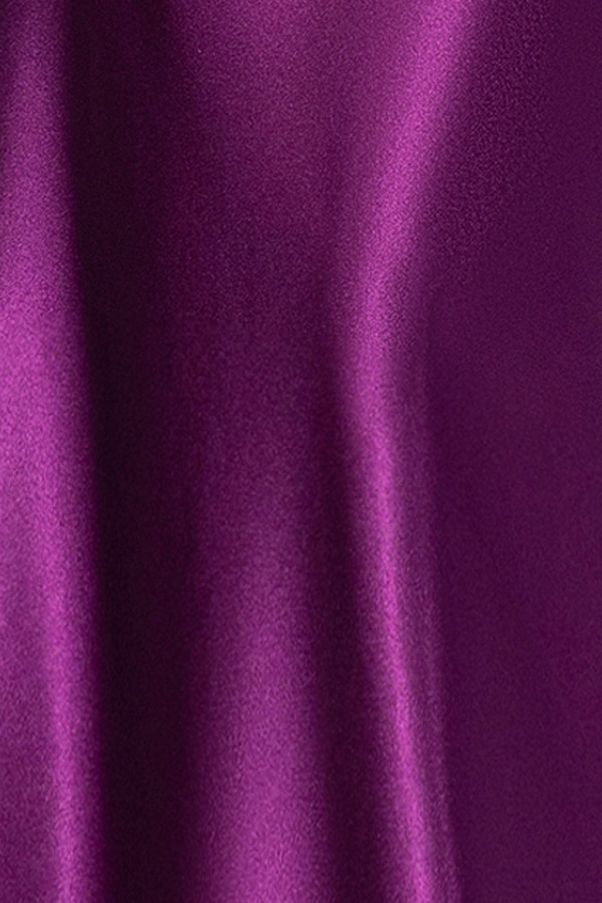 Betsy & Adam "Shannon" Satin Halter Necktie Dress - Plum