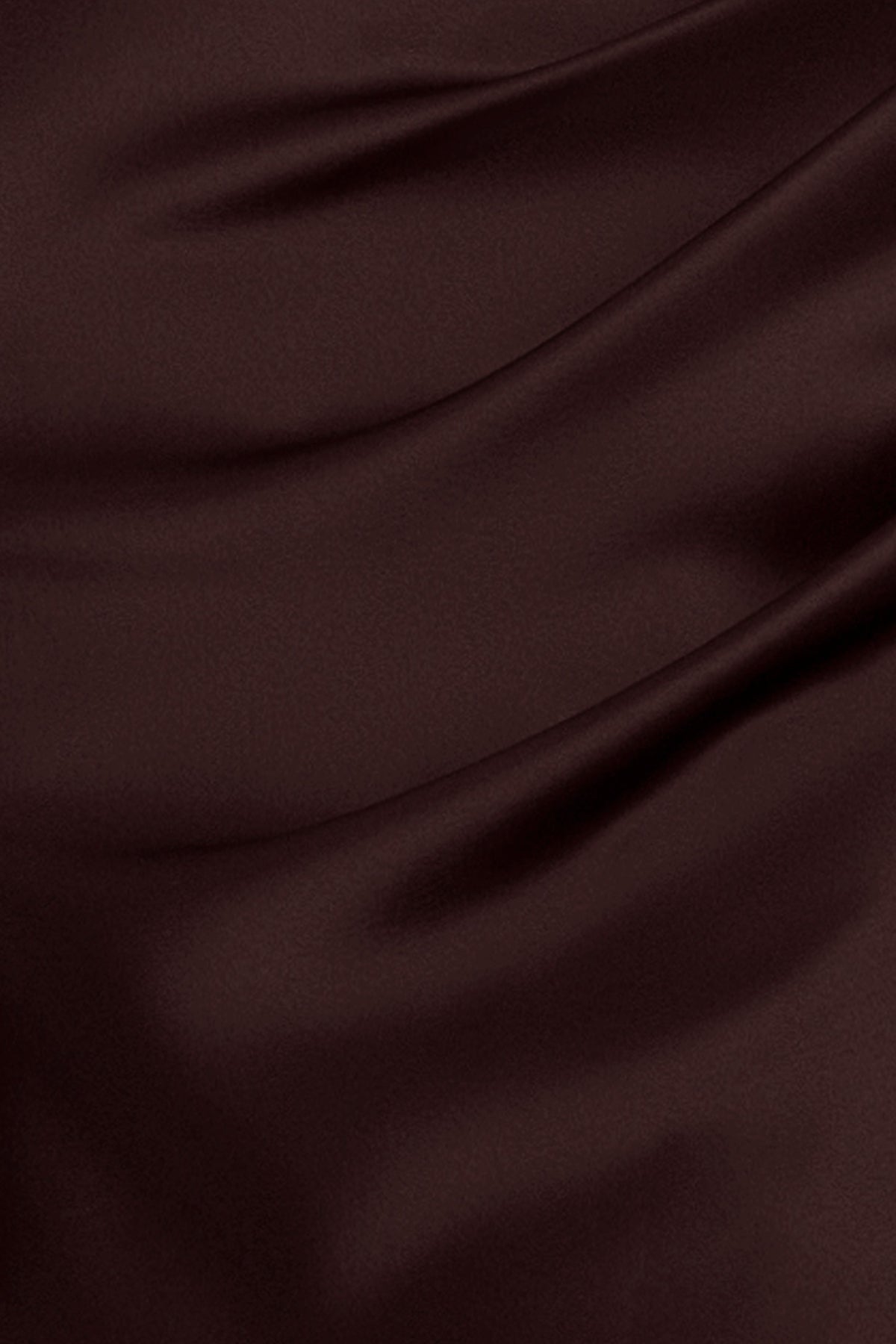 Betsy & Adam “Hailey” Double Faced Satin Off The Shoulder Ruched Dress - Brown