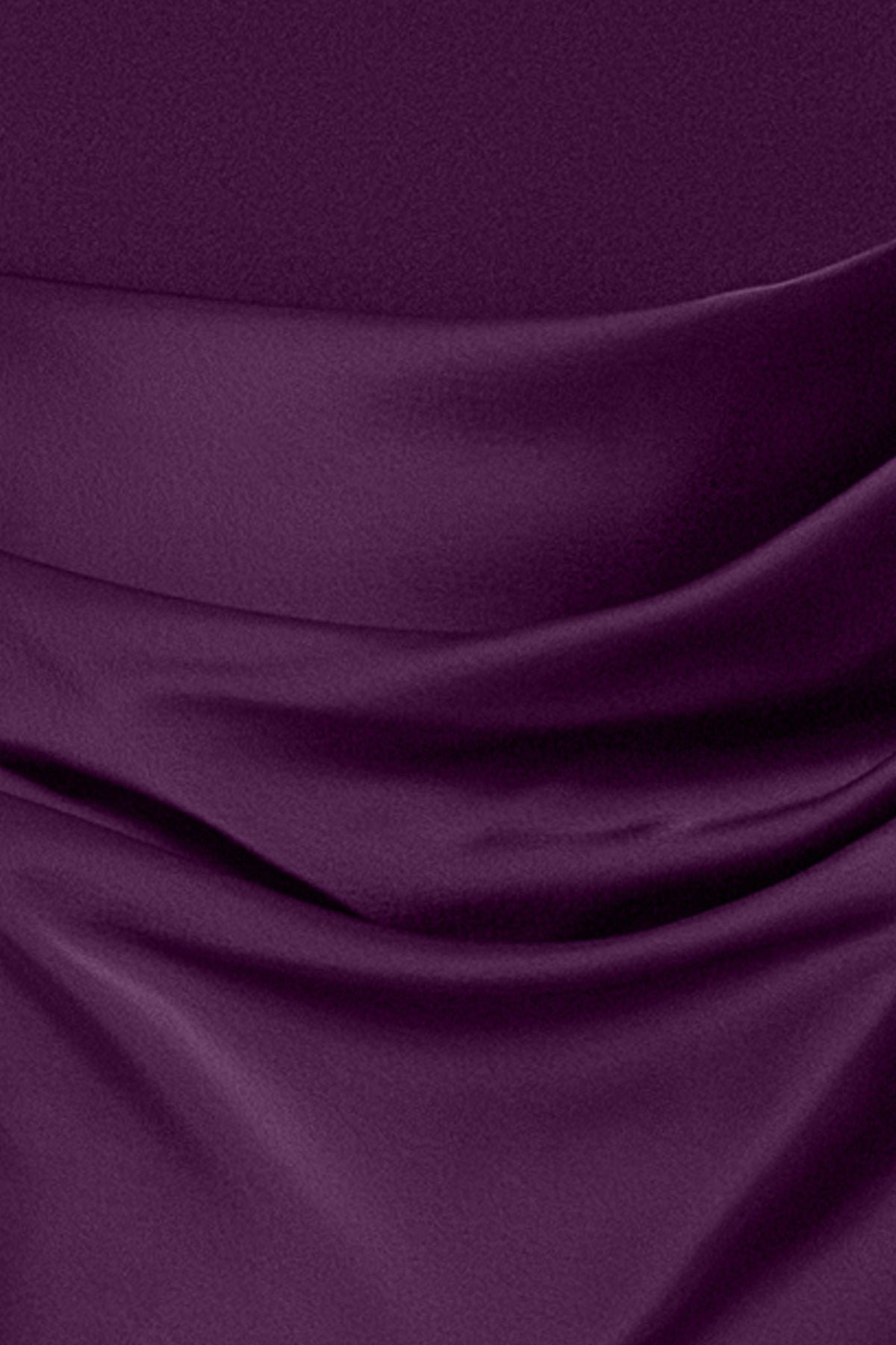 Betsy & Adam "Jamie" Double Face Satin Mock Neck Dress - Plum