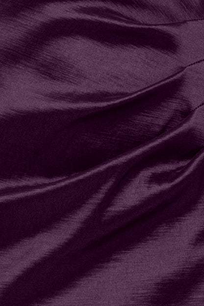 Betsy & Adam "Gia" Taffeta Twist Off the Shoulder Dress - Plum