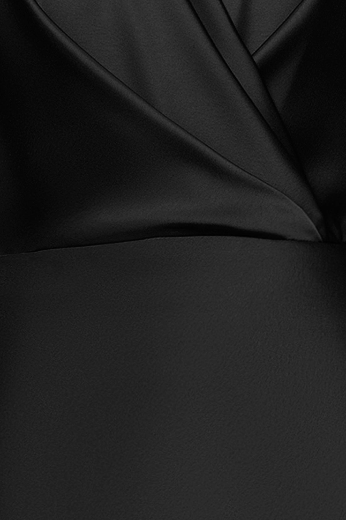 Betsy & Adam Petite "Zoella" Satin V-Neck Dress - Black