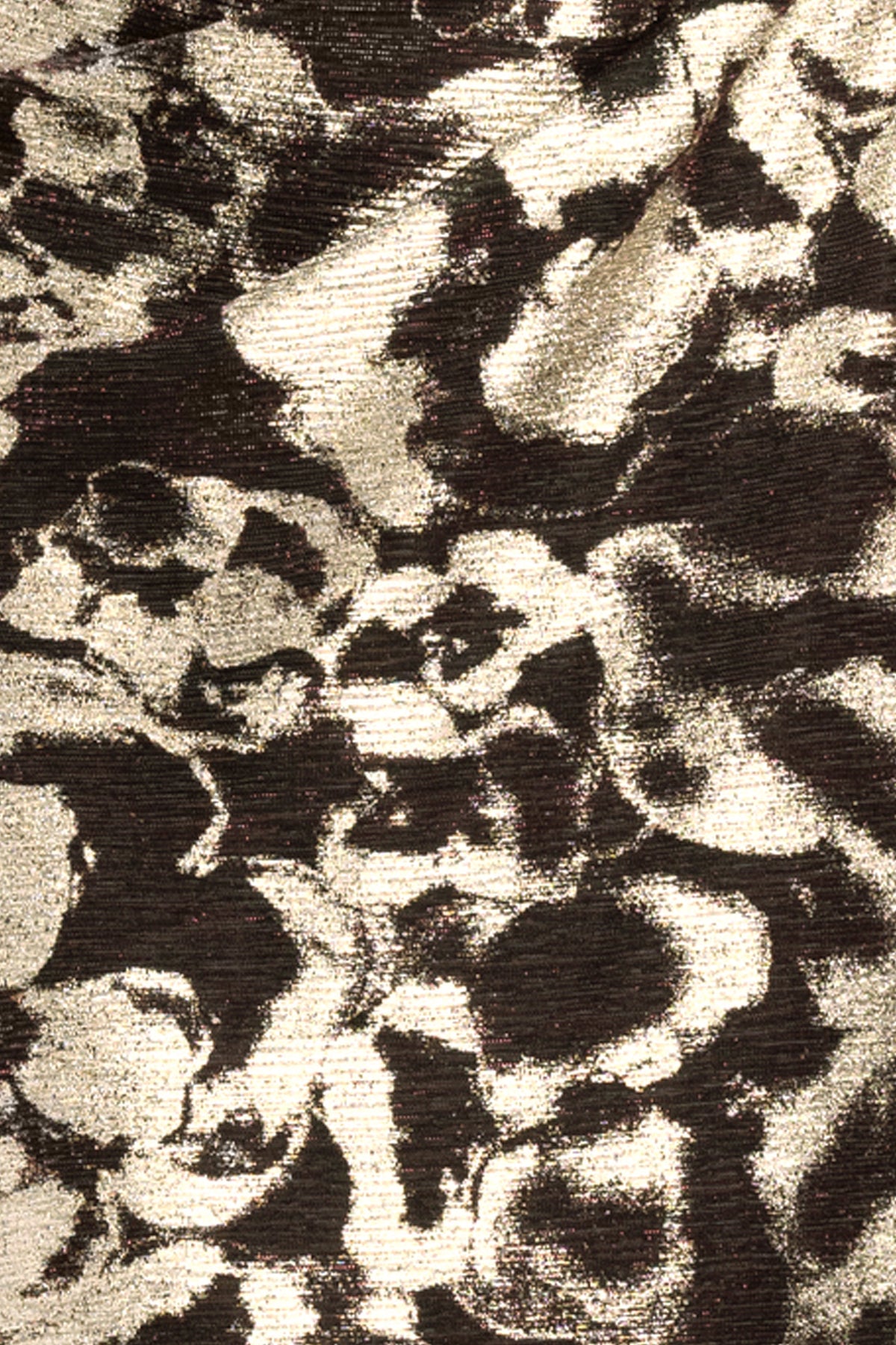 Betsy & Adam Petite "Cory" Metallic Print Ruched Dress - Brown/Gold