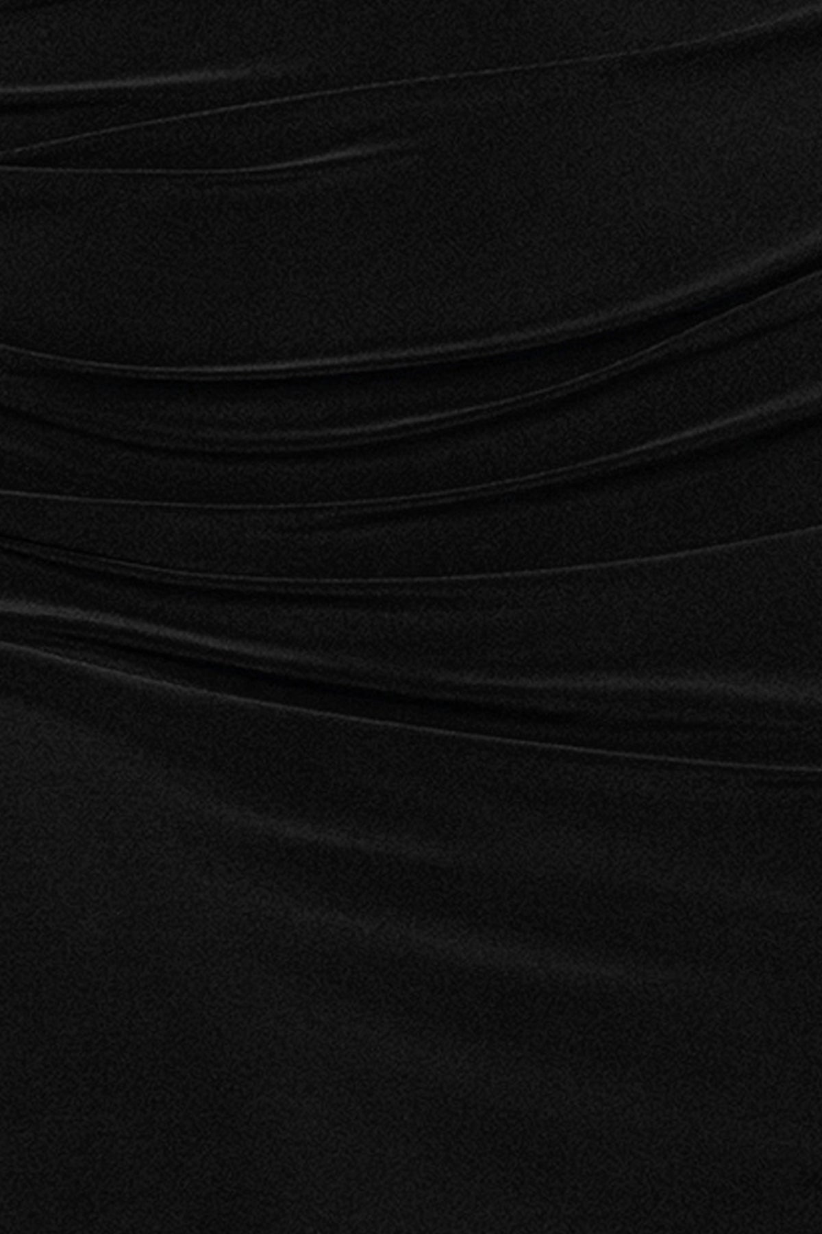 Betsy & Adam Plus “Miriam” Jersey Knit Draped Back Dress - Black