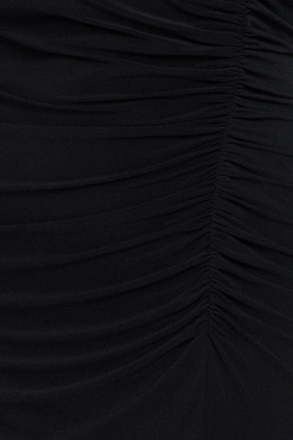 Betsy & Adam Plus "Crystal" Jersey Knit Beaded Cuff Sleeve Dress - Black/Silver