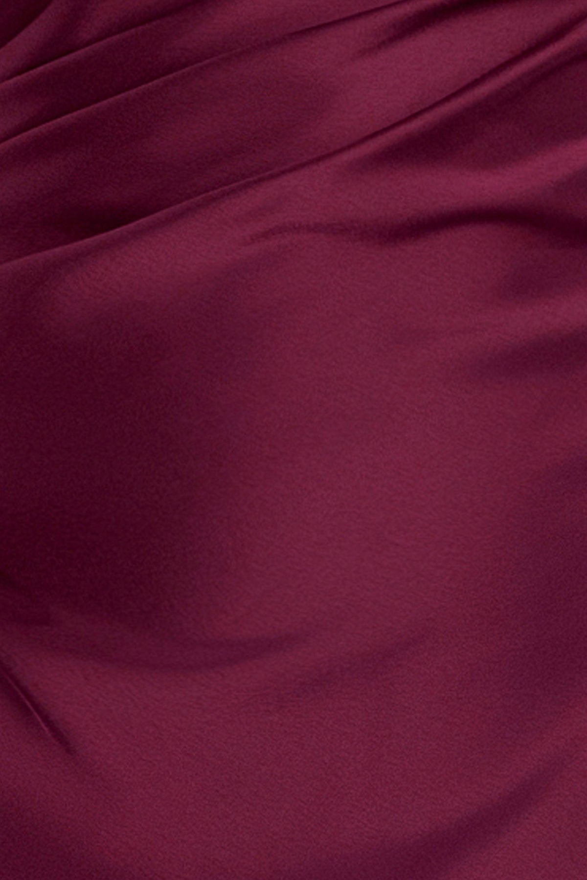Betsy & Adam "Magnolia" Satin One Shoulder Dress - Wine