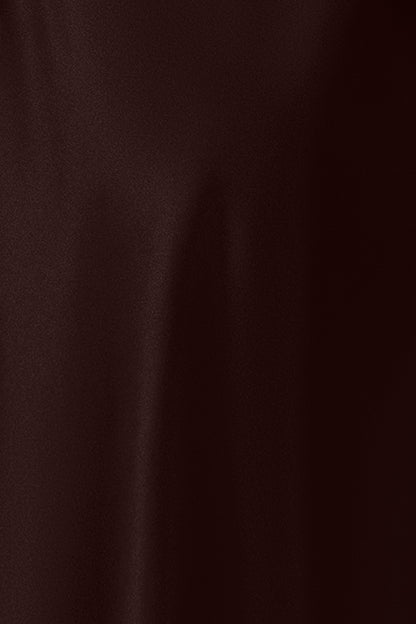 Betsy & Adam "Dove" Satin One Shoulder Bow Dress - Brown