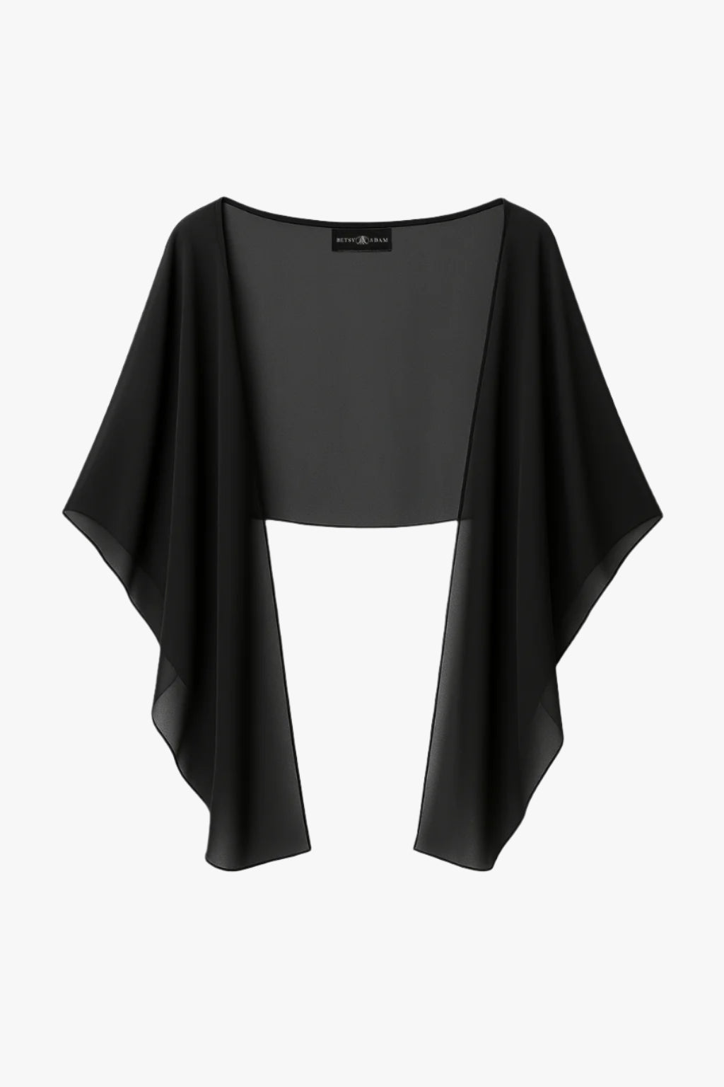 Betsy & Adam "Bernadette" Chiffon Shawl Wrap - Black