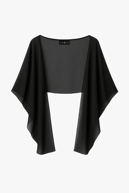 Betsy & Adam "Bernadette" Chiffon Shawl Wrap - Black