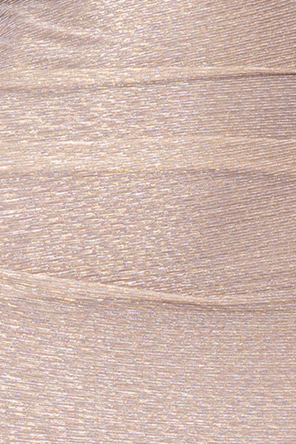 Betsy & Adam "Celine" Metallic Knit Boat Neck Dress - Gold/Silver