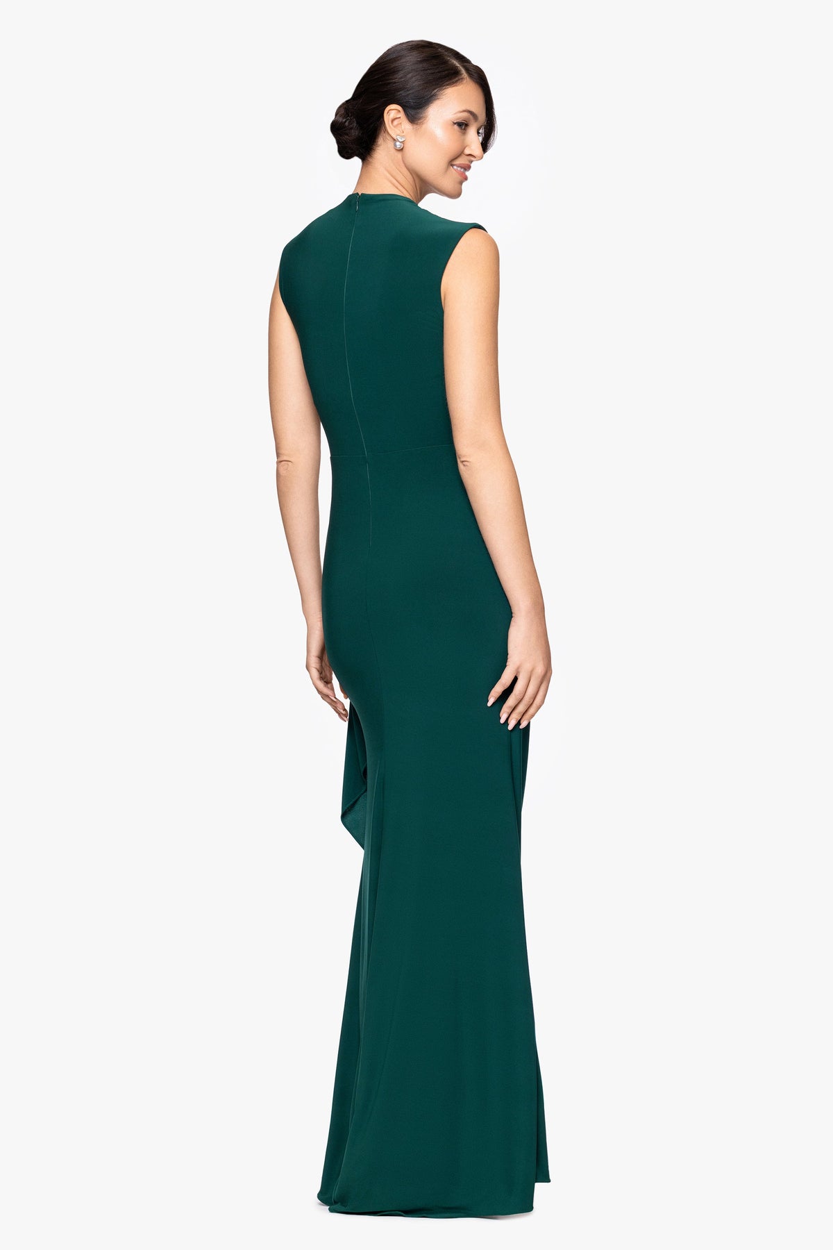 Betsy & Adam "Patricia" Jersey Knit Sleeveless Dress - Forest