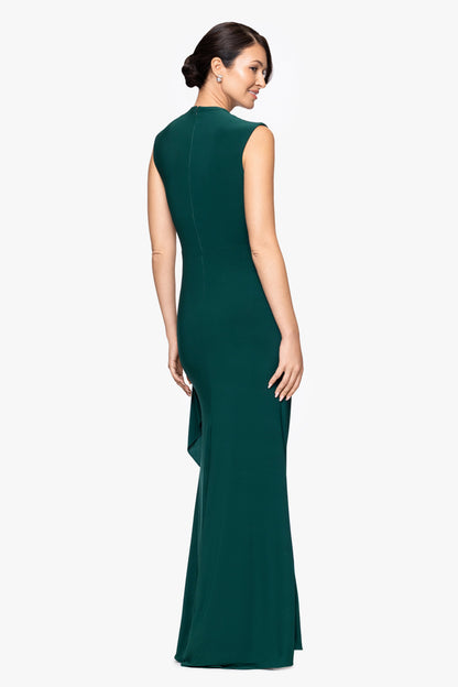 Betsy & Adam "Patricia" Jersey Knit Sleeveless Dress - Forest
