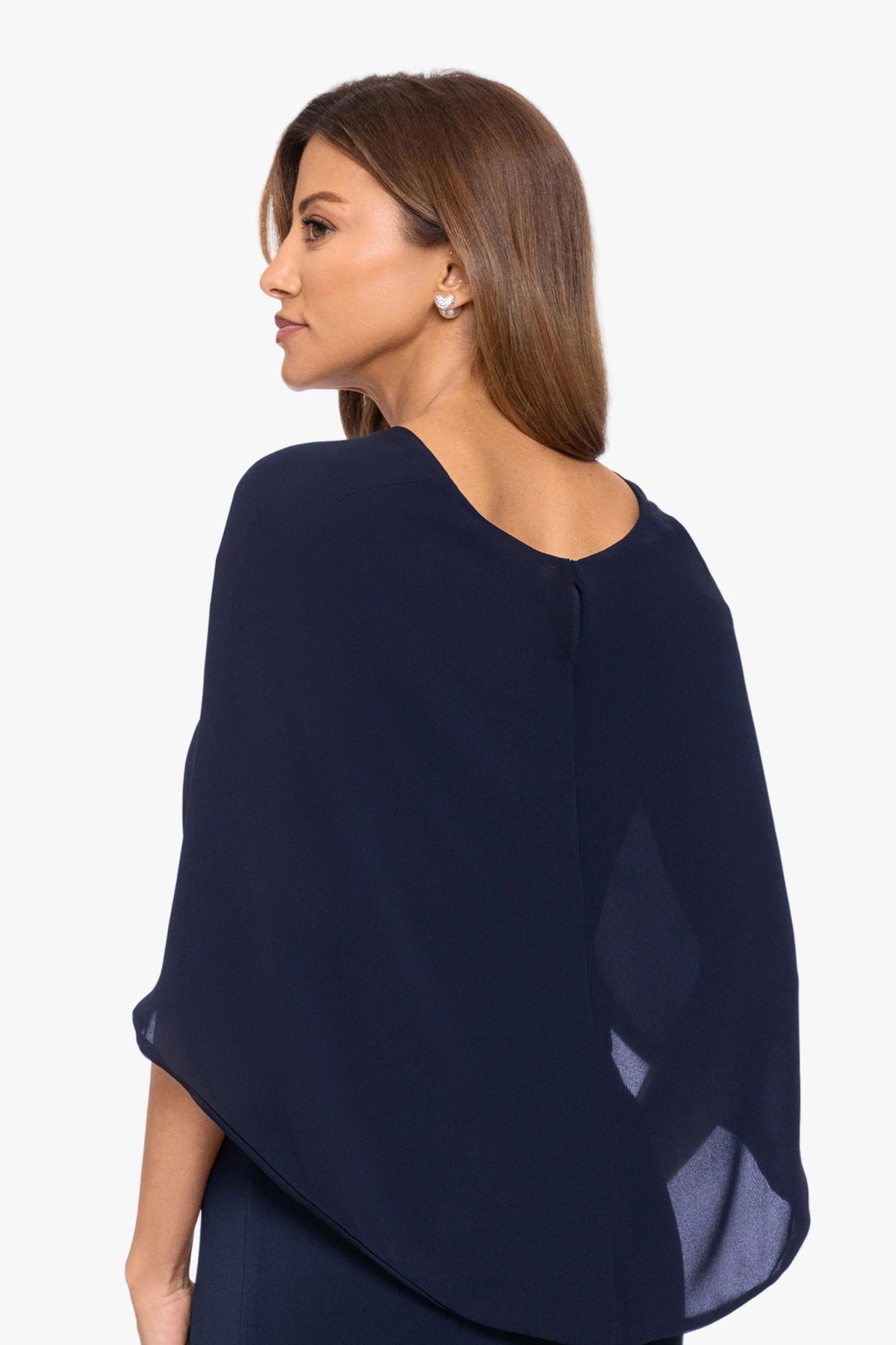 Betsy & Adam "Nikita" Chiffon Twist Shawl Wrap - Ivory