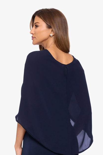 Betsy & Adam "Nikita" Chiffon Twist Shawl Wrap - Ivory