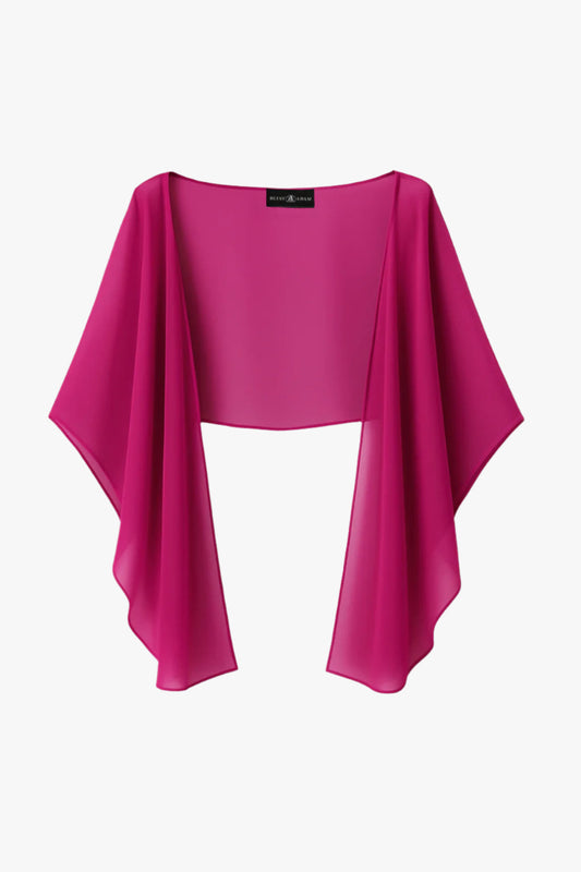 Betsy & Adam "Bernadette" Chiffon Shawl Wrap - Magenta