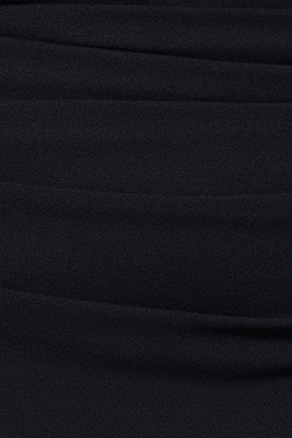 Betsy & Adam Plus "Jordan" Scuba Crepe Draped Back Short Dress - Black