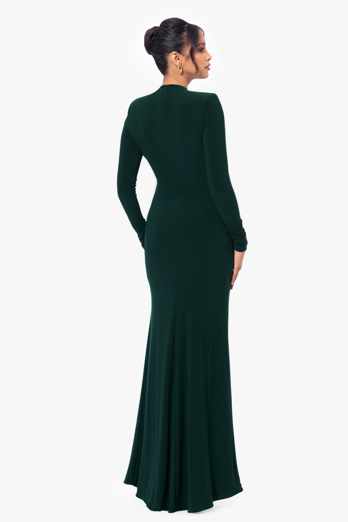 Betsy & Adam "Jeanette" Stretch Knit Long Sleeve Dress - Pine