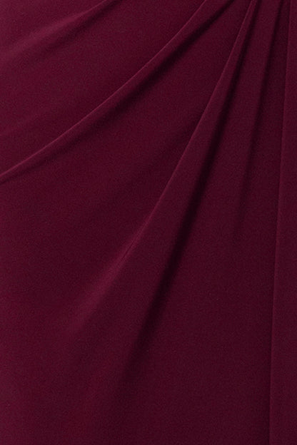 Betsy & Adam "Jeanette" Stretch Knit Long Sleeve Dress - Wine