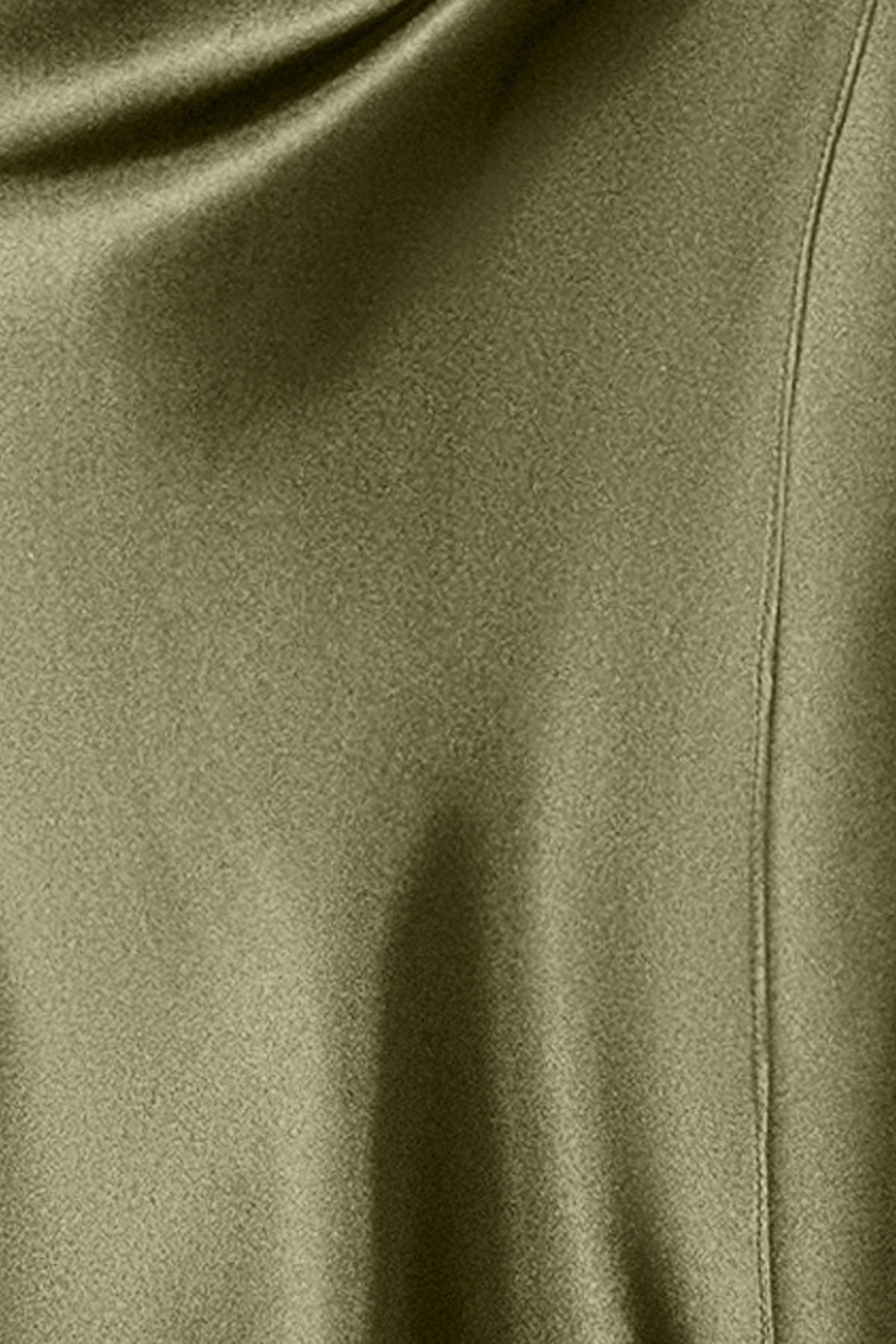 Betsy & Adam Petite "Tara" Satin Tie Neck Dress - Olive