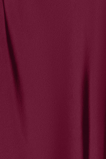 Betsy & Adam "Colette" Satin Ruched Trim Dress - Wine