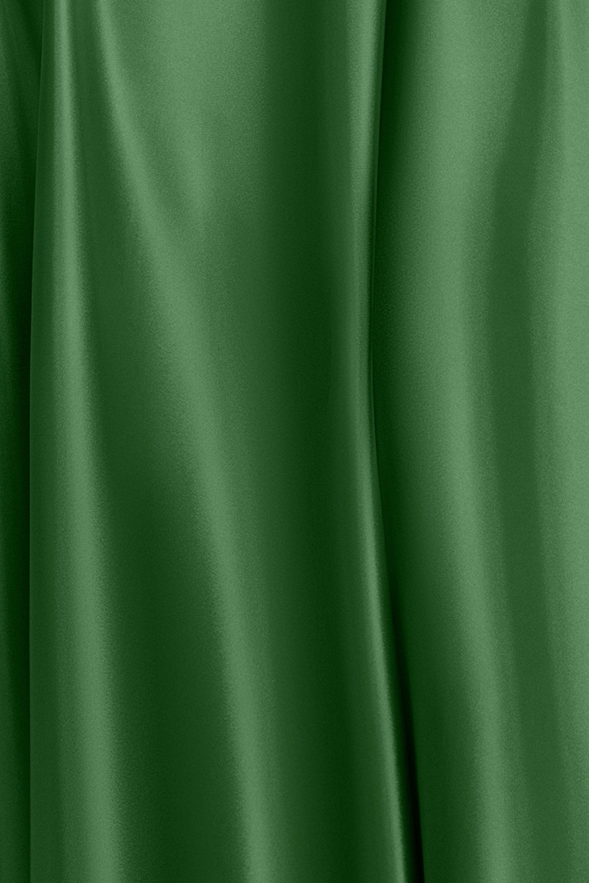 Betsy & Adam "Soley" Satin Off The Shoulder Ruched Gown - Moss