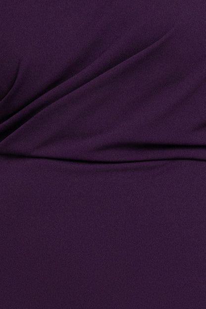 Betsy & Adam Plus “Madeline” Scuba Crepe Off The Shoulder Dress - Mulberry