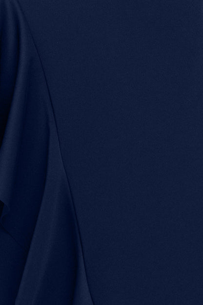 Betsy & Adam Plus "Mariah" Techno Scuba Off The Shoulder Dress - Midnight