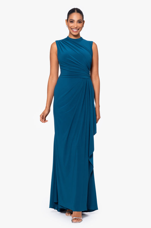 Betsy & Adam "Patricia" Jersey Knit Sleeveless Dress - Mallard