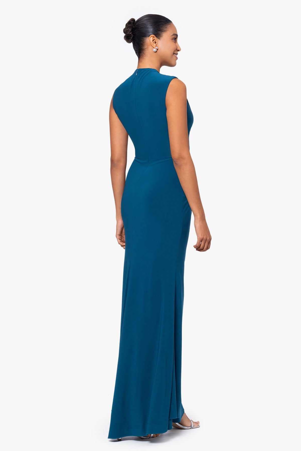Betsy & Adam "Patricia" Jersey Knit Sleeveless Dress - Mallard