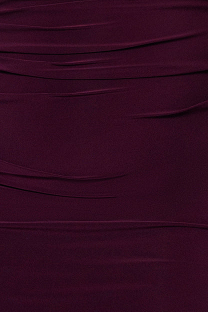 Betsy & Adam Plus “Miriam” Jersey Knit Draped Back Dress - Wine