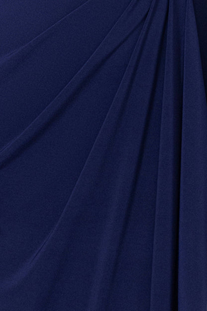 Betsy & Adam "Jeanette" Stretch Knit Long Sleeve Dress - Navy