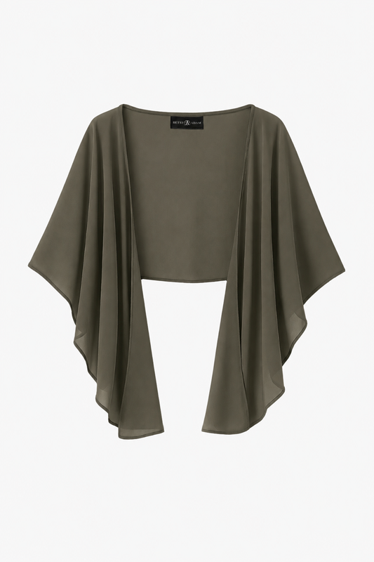 Betsy & Adam "Bernadette" Chiffon Shawl Wrap - Olive