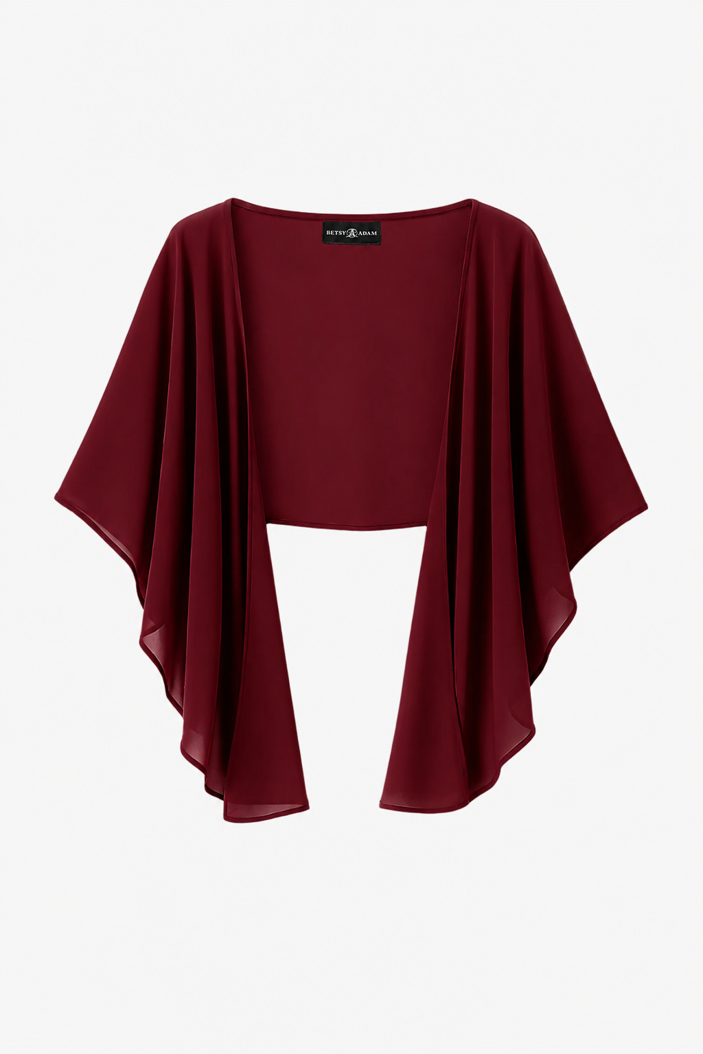 Betsy & Adam "Bernadette" Chiffon Shawl Wrap - Burgundy