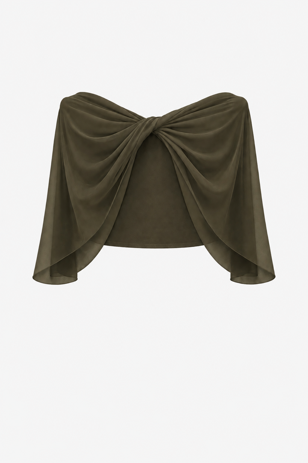 Betsy & Adam "Nikita" Chiffon Twist Shawl Wrap - Olive