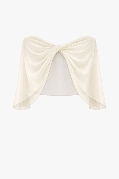 Betsy & Adam "Nikita" Chiffon Twist Shawl Wrap - Olive