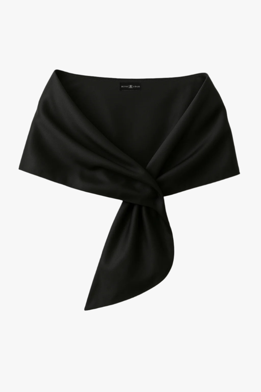 Betsy & Adam "Trixie" Satin Pull Through Shawl Wrap - Ivory