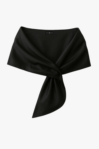 Betsy & Adam "Trixie" Satin Pull Through Shawl Wrap - Ivory