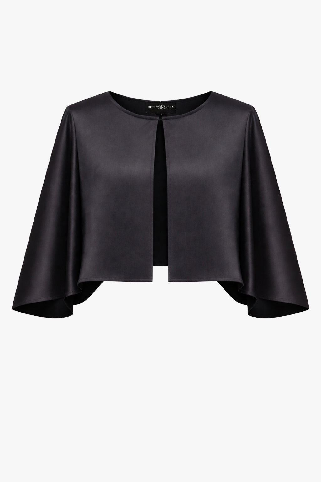 Betsy & Adam "Bella" Satin Cape Shawl Wrap - Navy