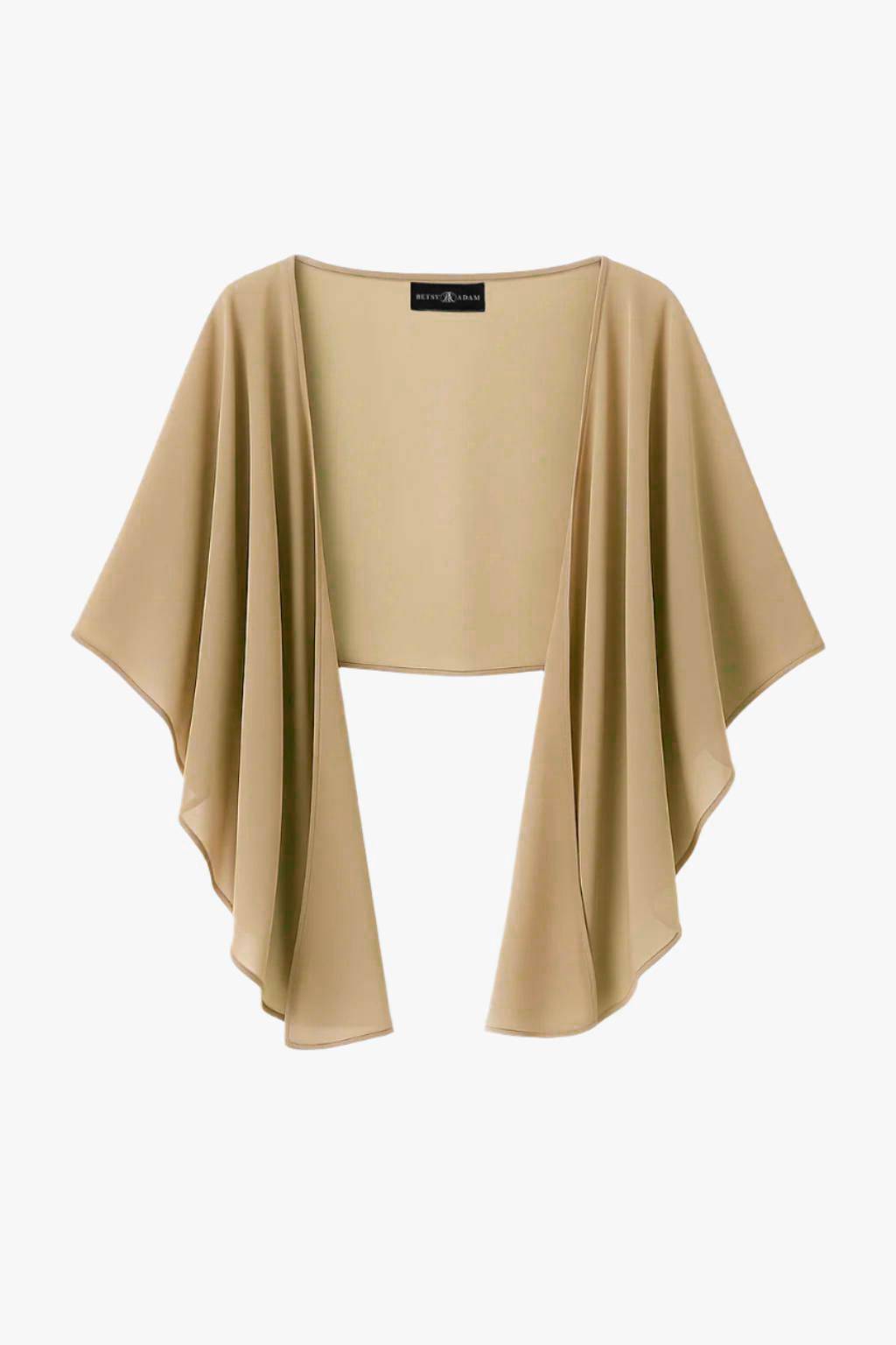 Betsy & Adam "Bernadette" Chiffon Shawl Wrap - Tan